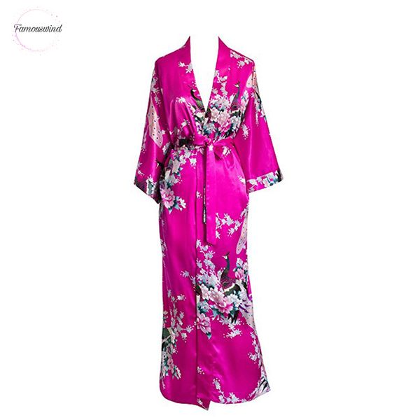 

plus size xxxl sleepwear chinese women robe bridesmaid flower peacock kimono bathrobe gown bride print robes, Black;red