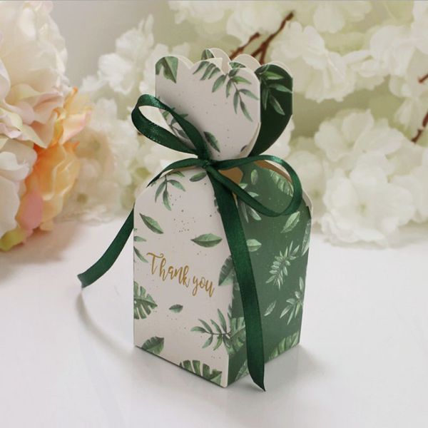 

flower wedding dragees box wedding favors and gift boxes chocolate packaging box with ribbon festive party supplies 20pcs/lot