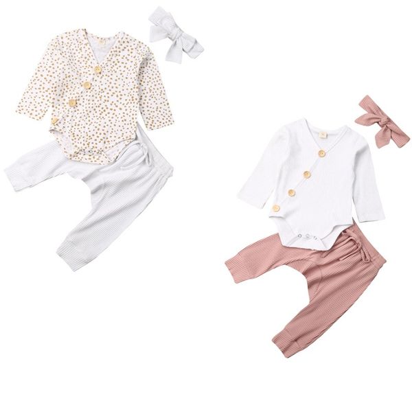 

clothing sets pudcoco fast 0-18m baby spring autumn toddler girls flower ribbed bodysuit pants 3pcs, White