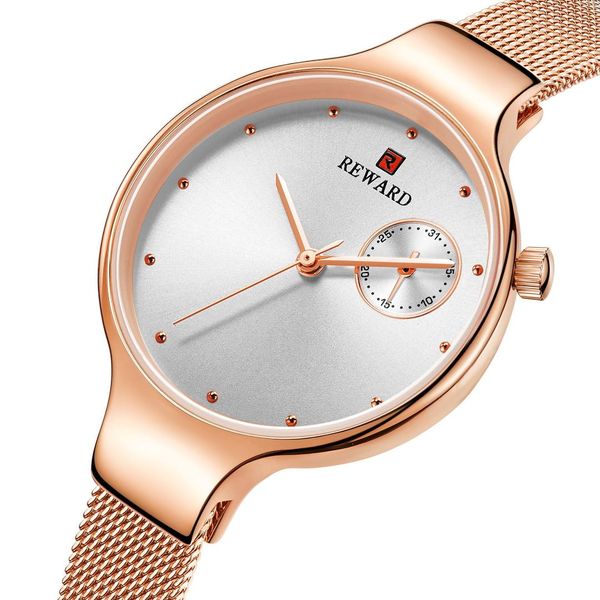 

simple women watch luxury mesh band ladies stainless steel wrist watches waterproof qualities female clock relÃ³gio feminino, Slivery;brown