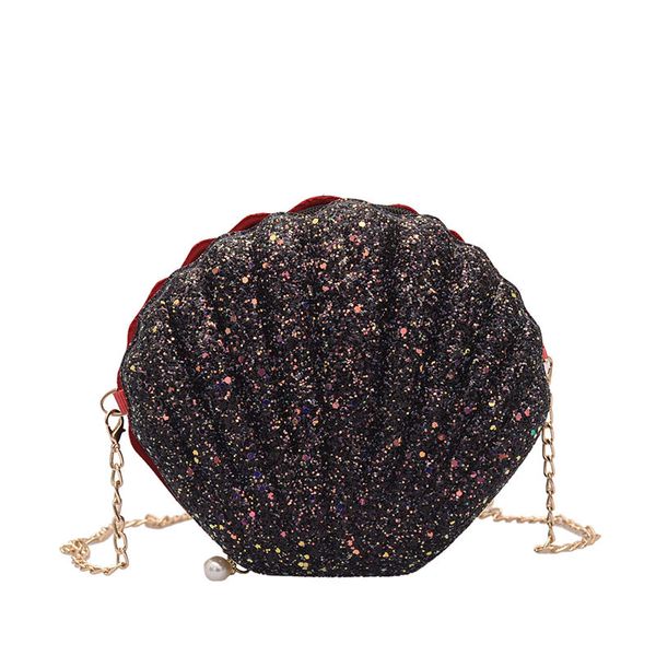 

sequin pleated shell bag women's 2019 new style-korean-style stereotypes hard case versatile shoulder shoulder women's bag