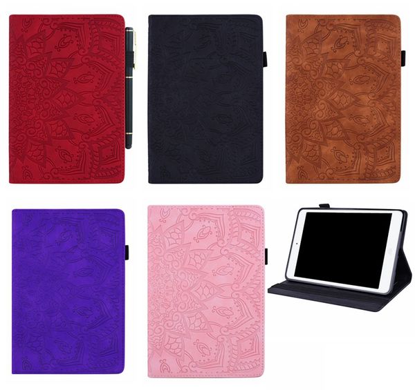 Custodie per portafoglio in pelle con fiore di pizzo alla moda per iPad Mini 6 1 2 3 4 5 Air2 9.7 10.2 10.5 Pro Air4 2021 12.9 Custodia per slot per carte d'identità floreale elegante di lusso Fahion