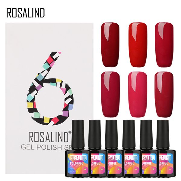 

6pcs/lot) rosalind 10ml gel nail polish set for nail extension kit art gel lacquer manicure kit tool soak off primer white