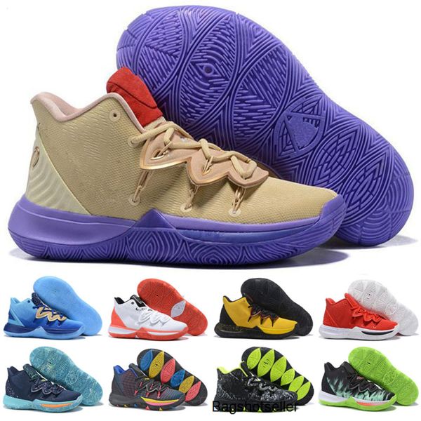 

kyrie 5 v basketball shoes for kids men irving 5s ikhet celtics black magic pharaoh taco camo sports sneakers trainers