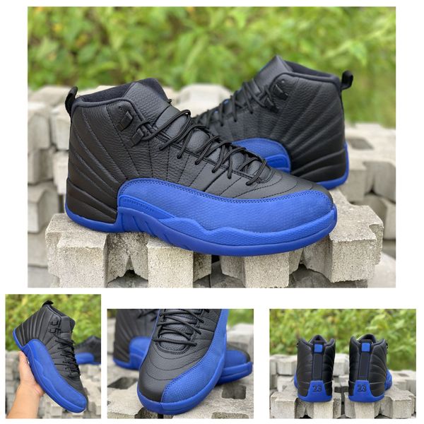 

2019 new release 12 game royal men basketball shoes black blue 12s sports sneakers real carbon fiber 130690-014 with box