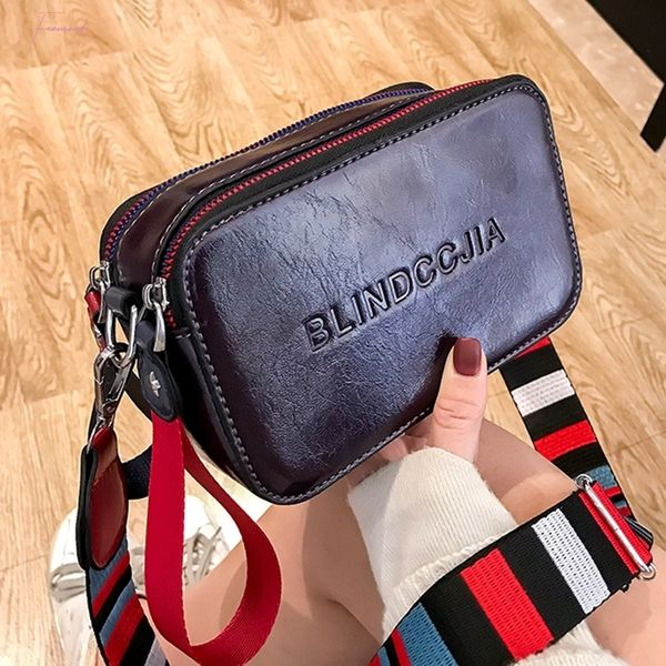 

women bag new shoulder bag fashion small square bag girl handbag wide strap black crossbody leather bolsos mujer 2020