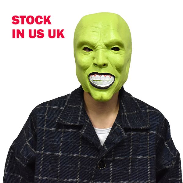 

джим кэри грин анфас накладные головы человека маска хэллоуин джим керри латексная маска для костюма партии фильм косплей необычные платья д