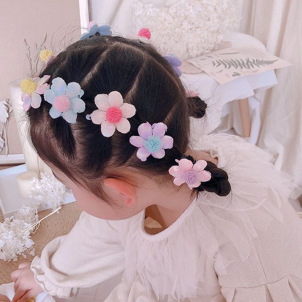 

корейская весна лето детские аксессуары для волос 10шт / комплект детские девушки цветка pearls эластичные галстуки волос веревка резинкой х, Slivery;white