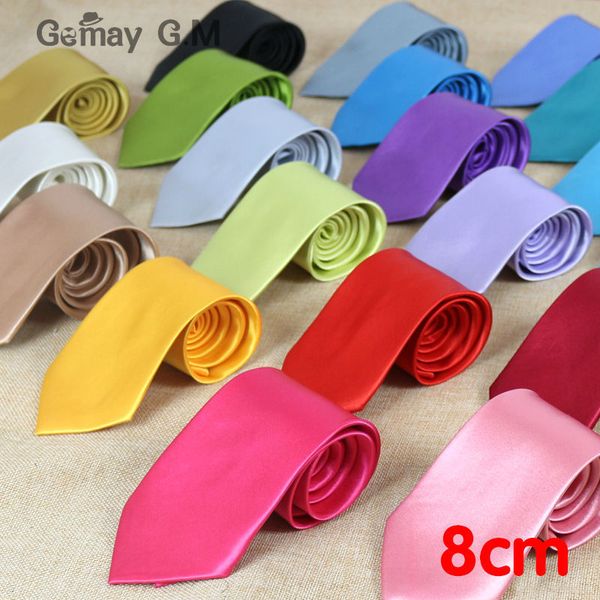 

new men ties solid 8cm neckties for man 31 colors brand male casual ties for wedding ing, Black;gray