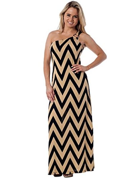 

alki'i women's one shoulder ring maxi dress, Black;gray