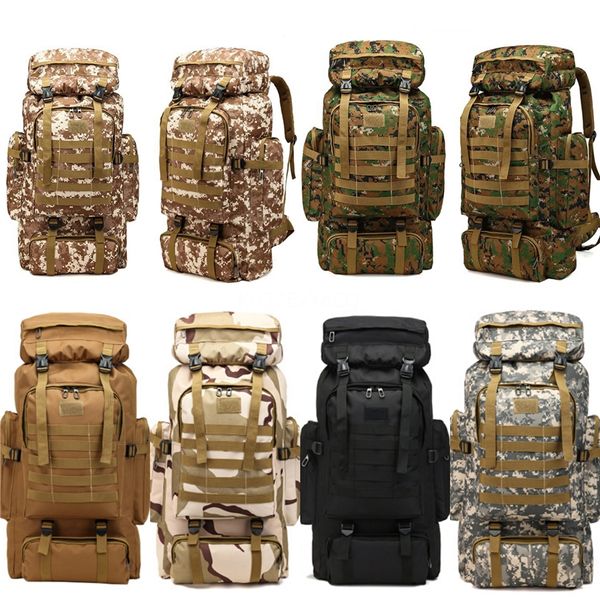 

large capacity camping backpack military men travel bags molle trekking climbing rucksack hiking bag travel outdoor bag sac a dos militai #4