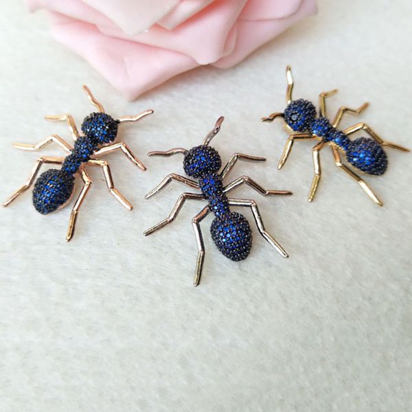 

6pcs mix color copper micro pave cz zircon ants insect charm pendants for jewelry making findings diy necklace making pd788, Silver