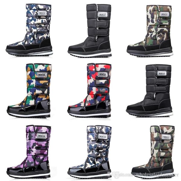 

fashion designer boots for women men camo half boot classic snow winter boots waterproof platform booties 36-46 ing, Black