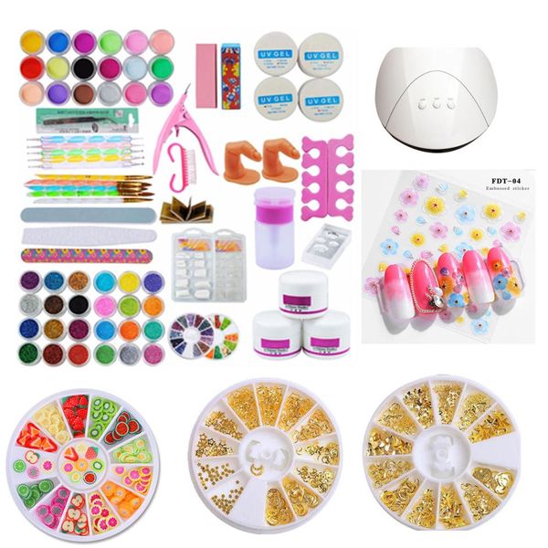 

fiveart 36w uv led lamp acrylic powder nail art kit set