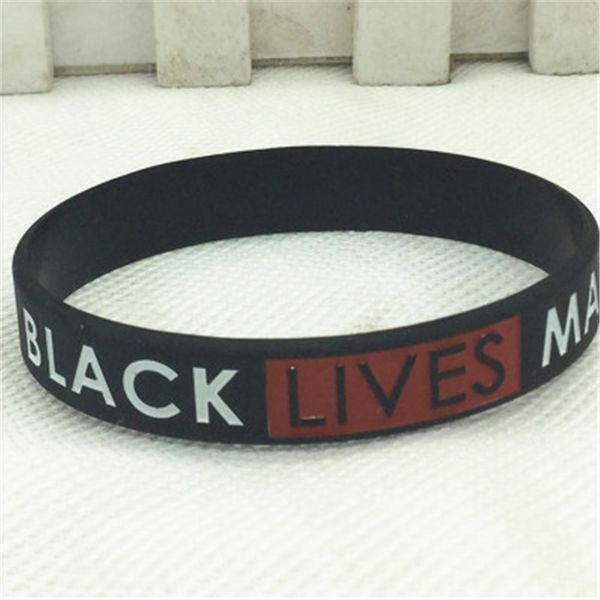 

black lives mattercross bracelet for men women black silicone bracelets stainless steel spring clasp jewelry simple design #65375