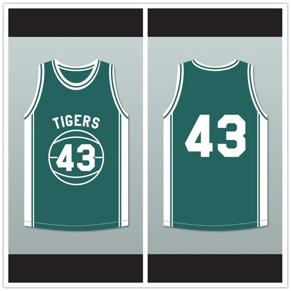 

эрик nies montrose 43 тигры средней школы баскетбола джерси над rim-1, Black;red