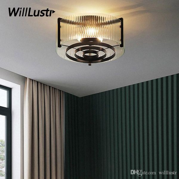 

retro iron ceiling lamp american style glass light l store office study dining living room bedroom creative luxury lighting
