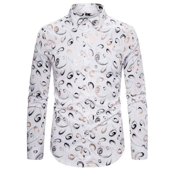 

mens ethnic style autumn shirts printing slim long sleeve dress shirt blouse fashion shirts ropa hombre koszula vetement, White;black
