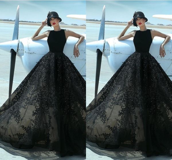 Lace Nigeriano Frisado Preto Vestidos de Baile Vestido de Noite 2019 Jewel Império Cintura Vestidos de Noite Vestidos de fiesta Longo Barato Venda Quente