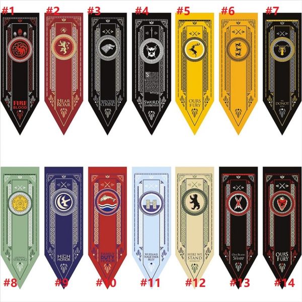 

Game of throne hou e tark tournament banner flag 45 150cm 14 tyle outdoor flag garden decoration outdoor activitie