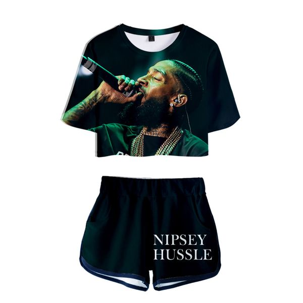 

Rapper Nipsey Hussle Women Tracksuits 3D Digital Print 2pcs Shorts Suits Summer Casual Suits Fashion Clothing