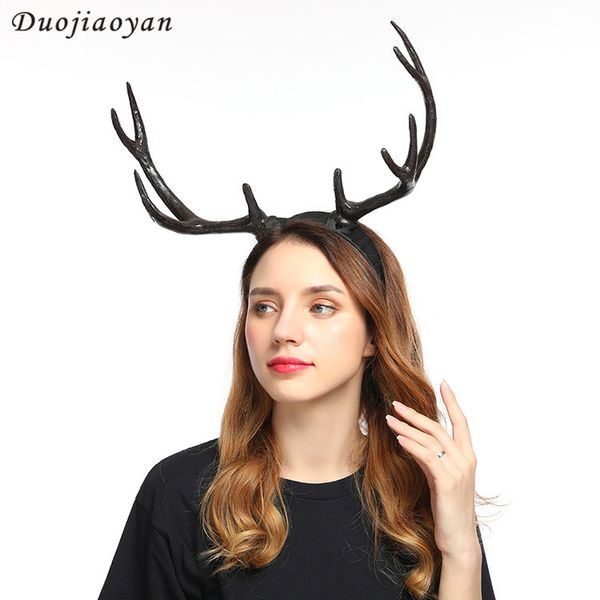 

new antler headband imitation long antlers tree branches horns headband cosplay party fancy dress children christmas hairband