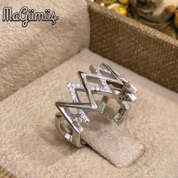 

new elegant design silver trend ring, Golden;silver