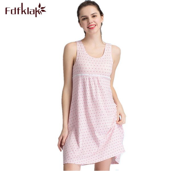 

2017 new cotton nightgown women lounge print nightdress sleepwear casual nightwear elegant nightgowns sleepshirts shrit q287, Black;red