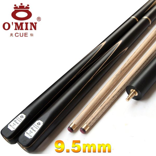 

good quality handmade 3 4 jointed omin snooker cues 9.5mm tip snooker cue stick with extension ash shaft ebony handle