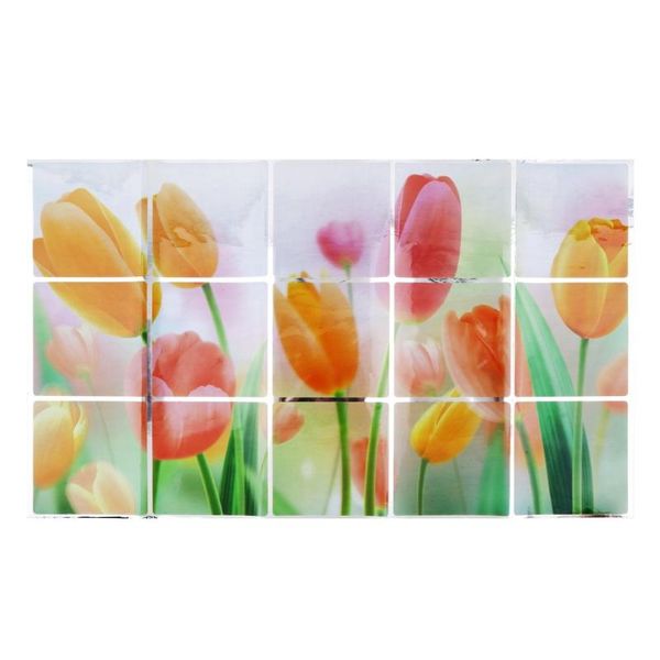

wholesale waterproof 75*45cm flower pattern aluminum copper foil sticker oil proof kitchen wall paper decal decoration styles