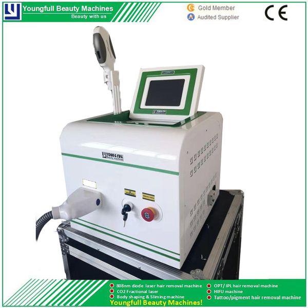 

shr ipl skin p rejuvenation opt hair removal machine with uk lamp and strong cooling system and 300,000 s warranty, Black