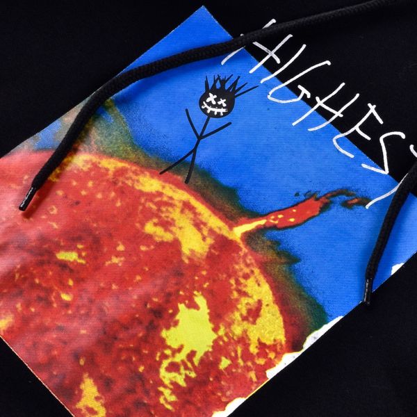 

mens flame high loose street hoodies sun sweatshirt printing fashion hoodie shitr gufmc, Black