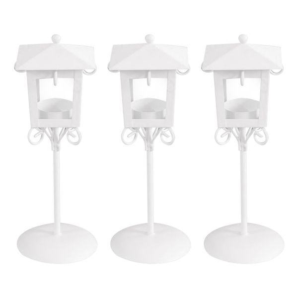 

3 pieces deskcandle holder white home decor party table candlestick holder