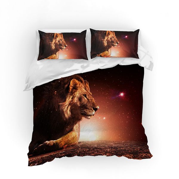 

fanaijia 3d lion bedding set  size animal duvet cover set with pillowcase bed king size comforter