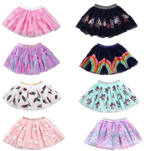 

princess summer kids baby dance tutu skirt for girl sequin 3 layers tulle toddler lace pettiskirt children chiffon 2-7t