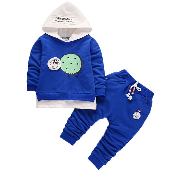 

новые 2017 весна ребёнки одежда наборы моды хлопка с длинным рукавом hoodies + брюки 2pcs новорожденных младенцев мальчики одежда наборы, White