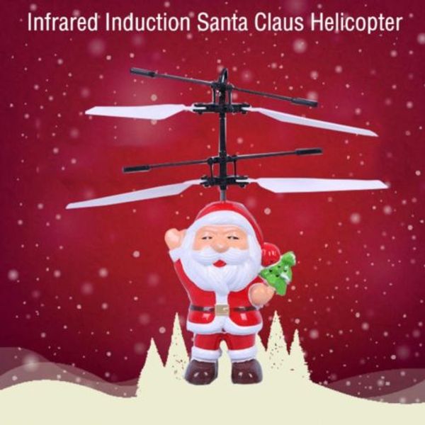 

santa claus rc flying ball led light aircraft infrared sensor helicopter led flashing remote control inductive aircraft toys christmas gift