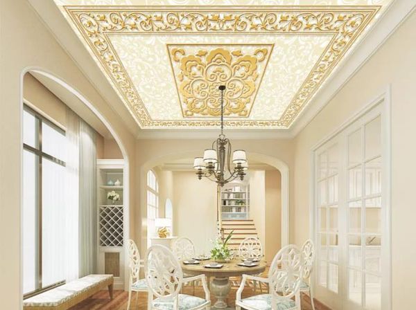 Custom Wallpaper 3d Three Dimensional European Ceiling Pattern Border Ceilin Tv Couch Background Wall Living Room Bedroom Mural 3d Wallpaper Desktop