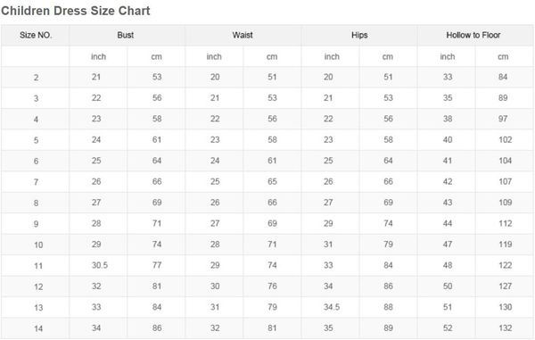 Kids Cloth Size Chart