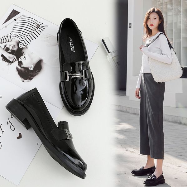 

lefu shoes women's new flat sole women's casual wear a pedal pearl shoes casual woman, Black