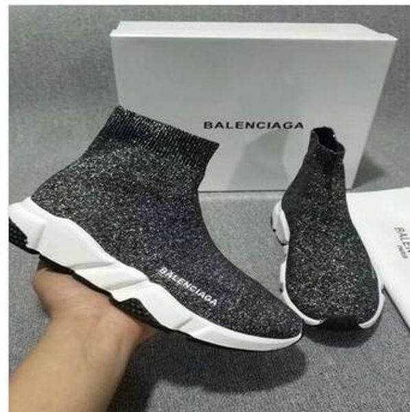 

new women men knit elastic boots martin boots fashion sneakers shoes female socks shoes luxury design knight boots b104, Black