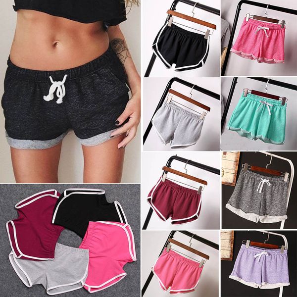 

2019 selling casual women girls sports yoga gym running shorts summer beach workout belt soft outwear new arrived, White;red