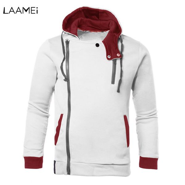 

laamei streetwear men's hoodies sweatshirts zipper men's sweatershirts hoodie slim male long-sleeved sweatwear, Black