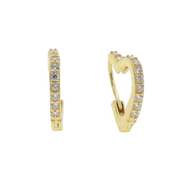 

real genuine 925 sterling silver heart earring with clear cz pave stud earrings for women delicate wedding party jewelry, Golden;silver
