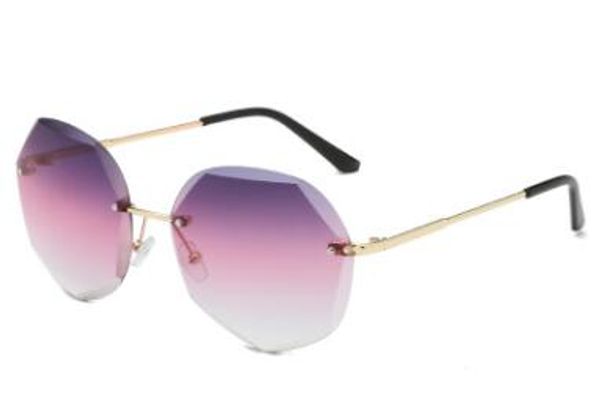 

polygonal cut-edge metal frameless 09copy sunglasses ladies marine uv protection 9812 new sunglasse8, White;black