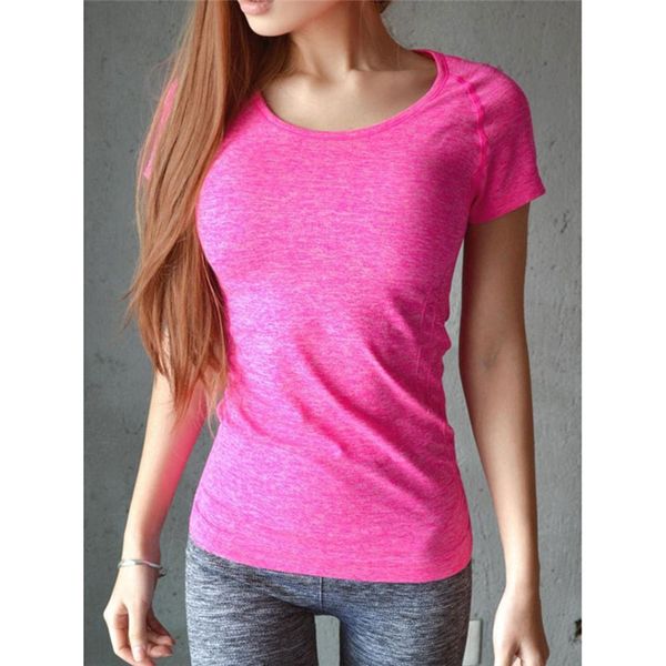 

women professional fitness sports quick-drying perspicuousness short-sleeve exercise clothes t-shirt running 456, White;red