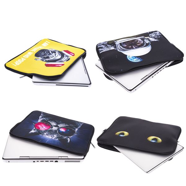 

1pcs colorful 3d printing tablet waterproof bag lapsleeve notebook bag sleeves nylon personal computer storage bags, Black