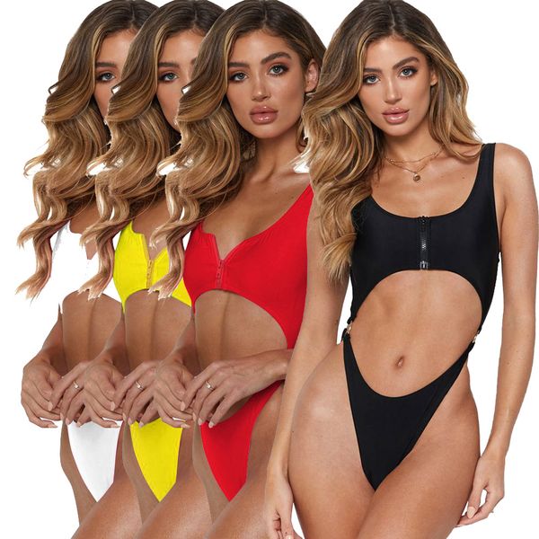 

fashion summer tankinis sport swimwear women beachwear 20% bathing suits brazilian bikinis high waist zipper swimsuits, White;black