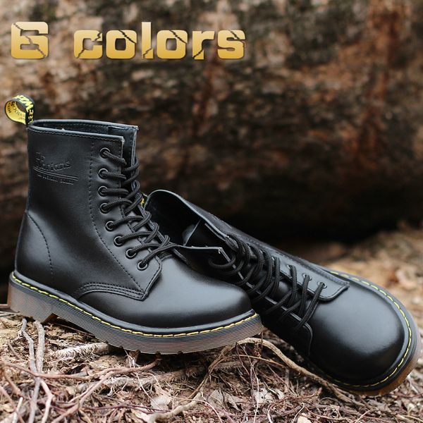 

quilty man woman eegland stly martens leather winter warm shoes designer motorcycle boots ankle boot oxfords martin boots eu 36-46, Black