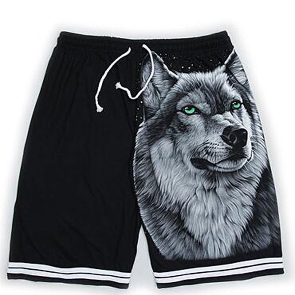 

tastien new fashion luminous mens shorts summer skull wolf print cotton personalized shorts fluorescent noctilucent boys, White;black
